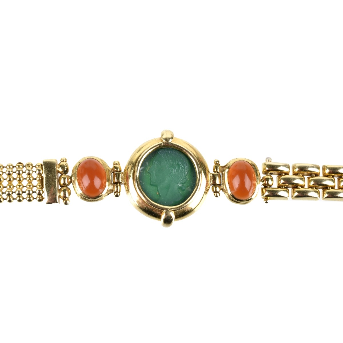 Carnelian, Hardstone and 14K Bracelet