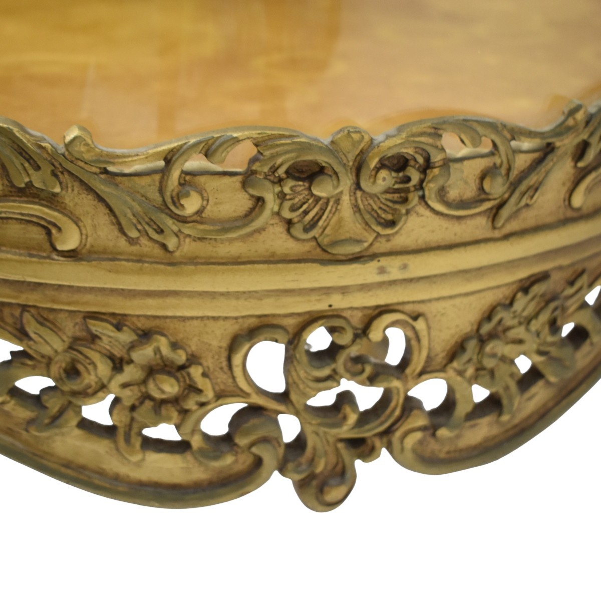 Vintage French Louis XV Style Round Curio Cabinet