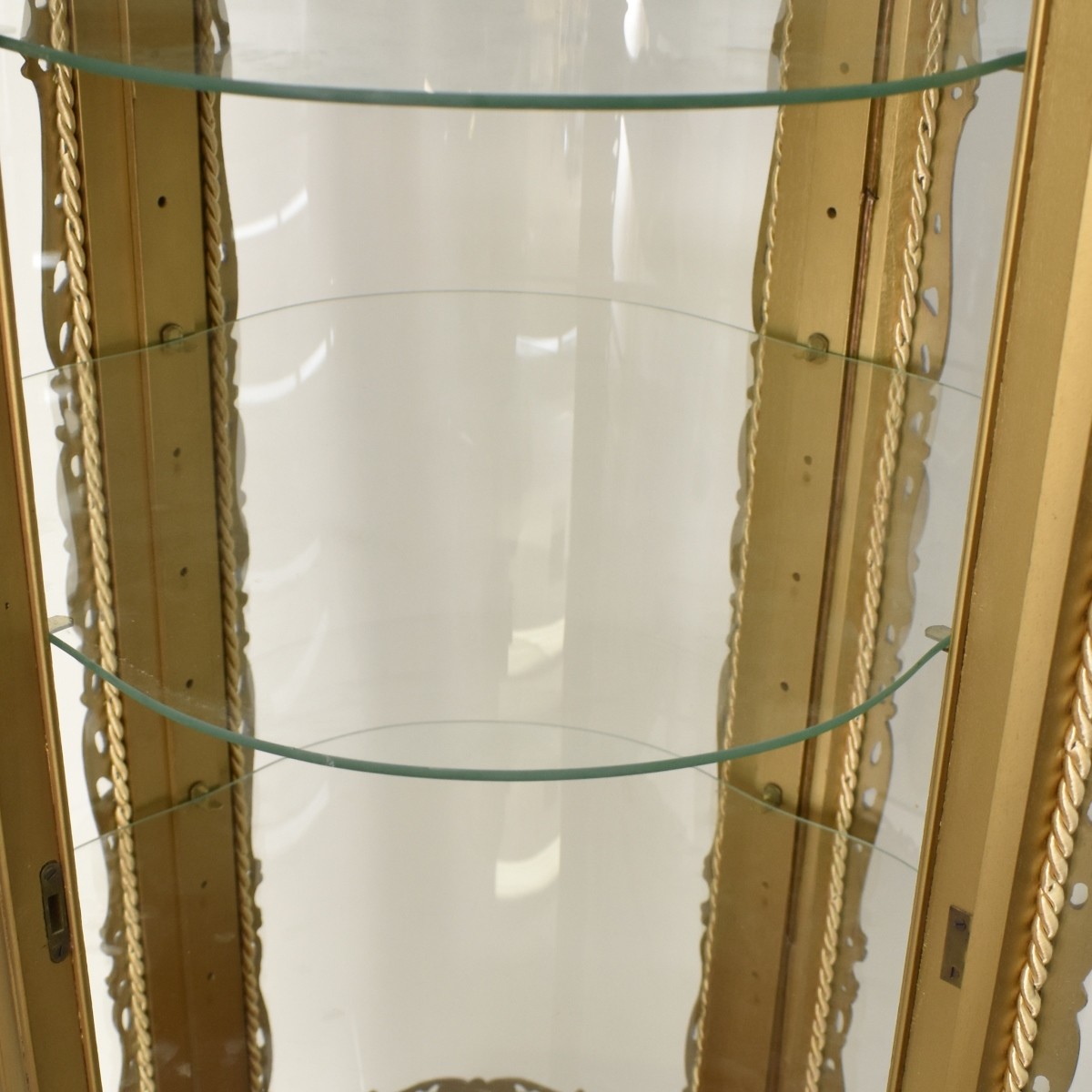 Vintage French Louis XV Style Round Curio Cabinet