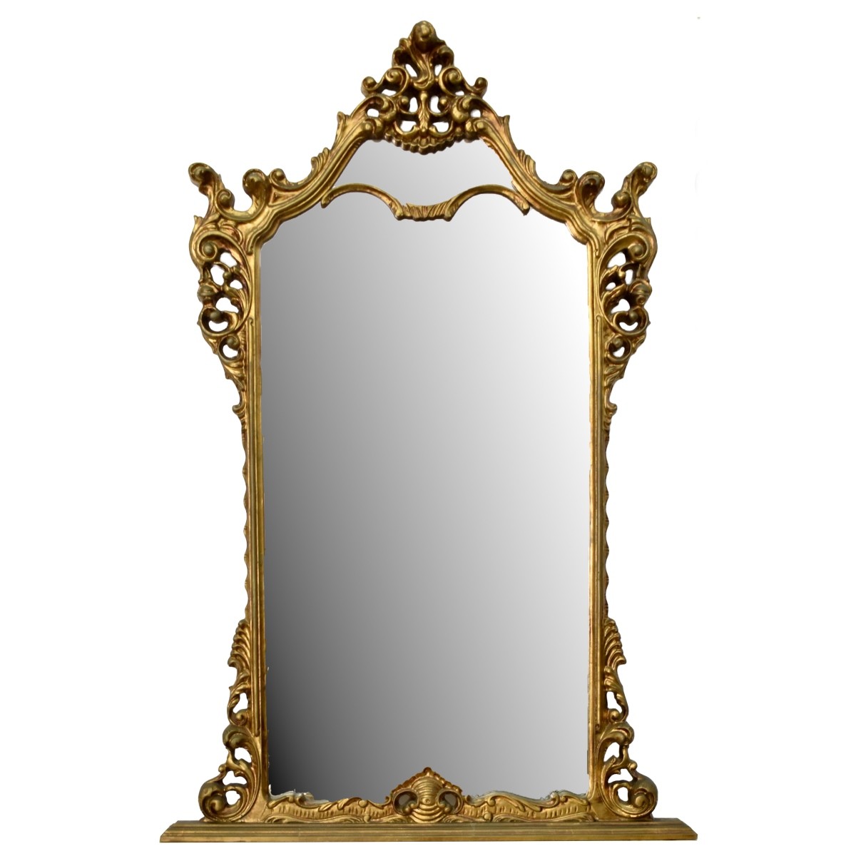 Antique Rococo Style Gilt Wood Wall Mirror