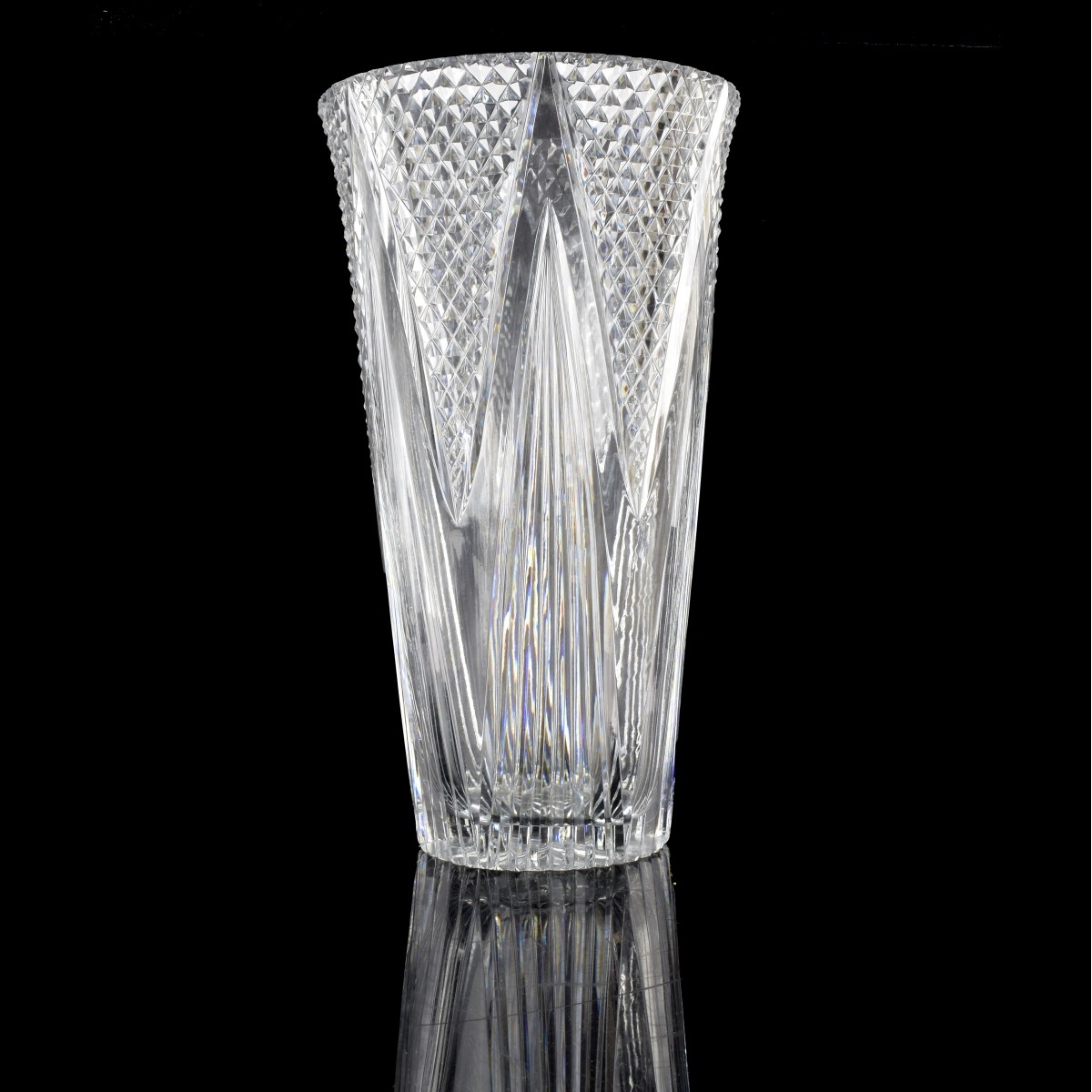 Large Vintage American Brilliant Cut Crystal Vase
