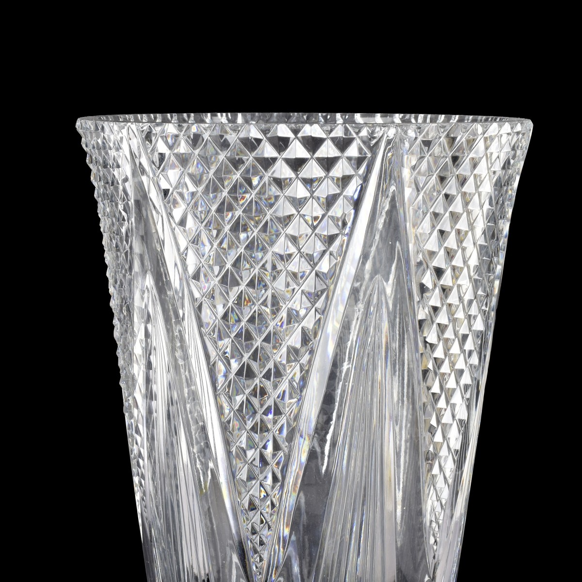 Large Vintage American Brilliant Cut Crystal Vase