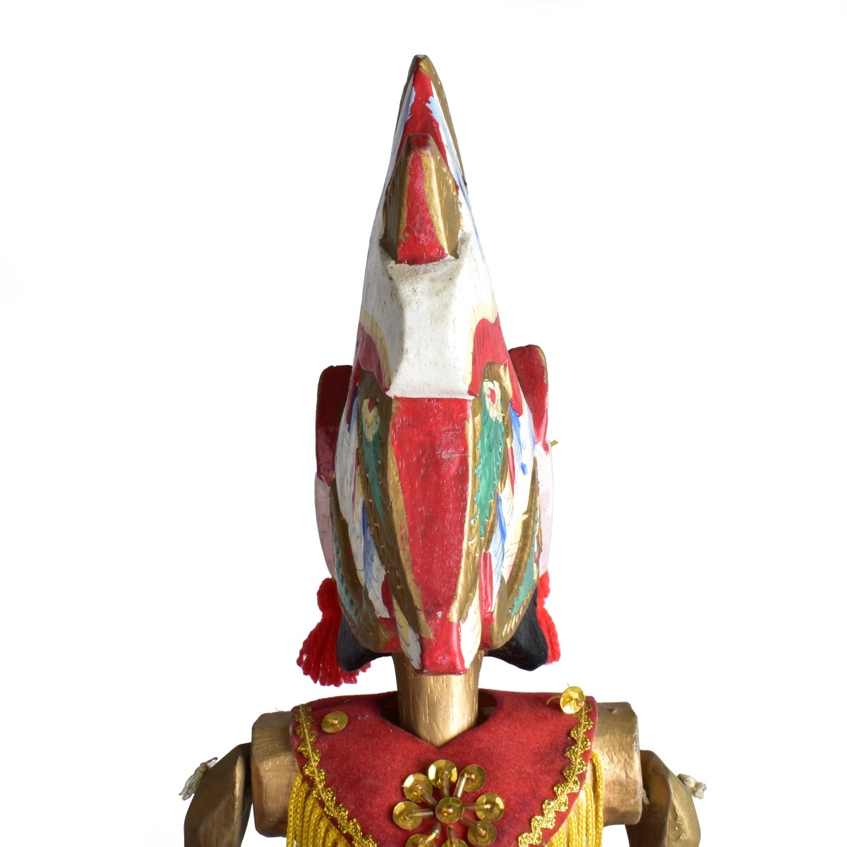 Pair Indonesian Wooden Rod Puppets