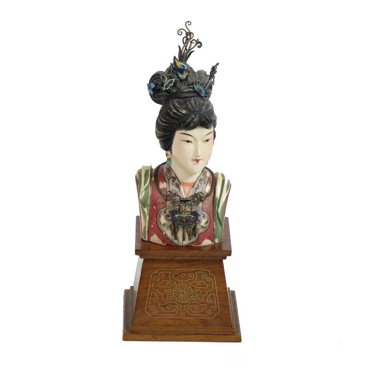 Chinese Polychrome Female Bust