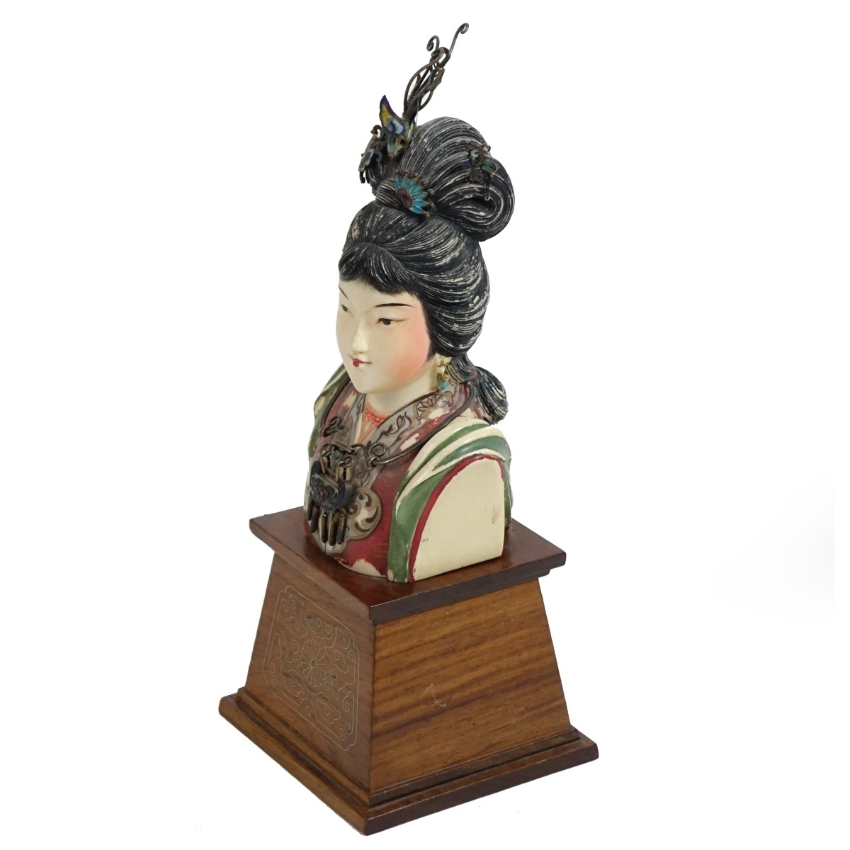 Chinese Polychrome Female Bust