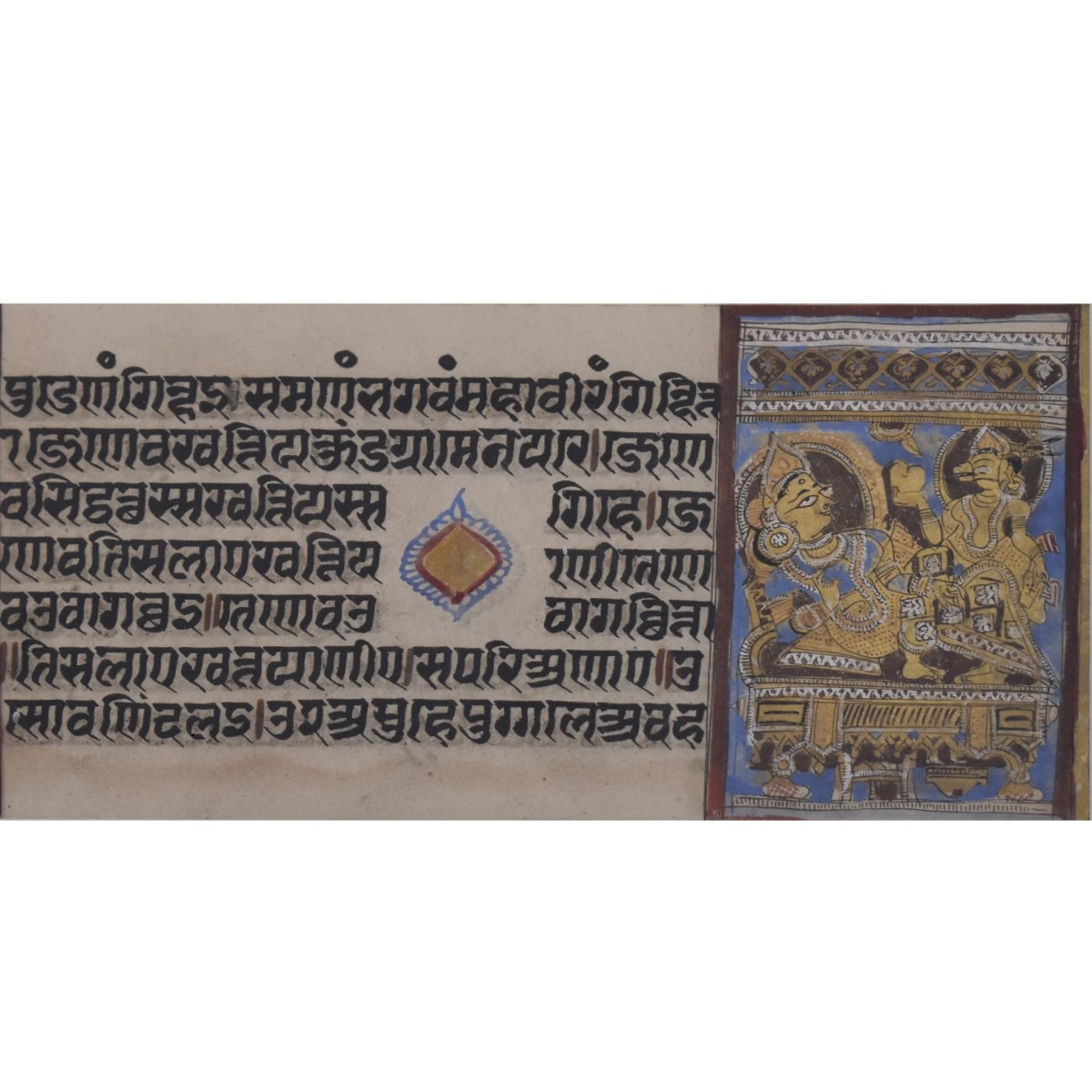 Indian Kalpa Sutra Gouache Miniature Manuscript