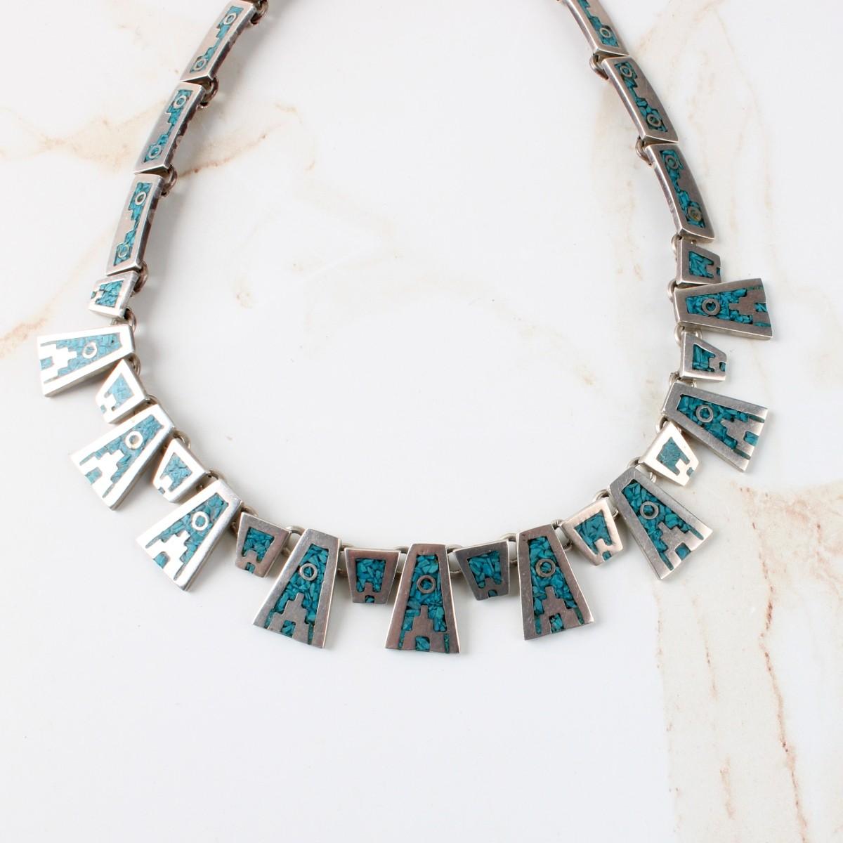 Taxco Silver Turquoise Necklace-Earrings