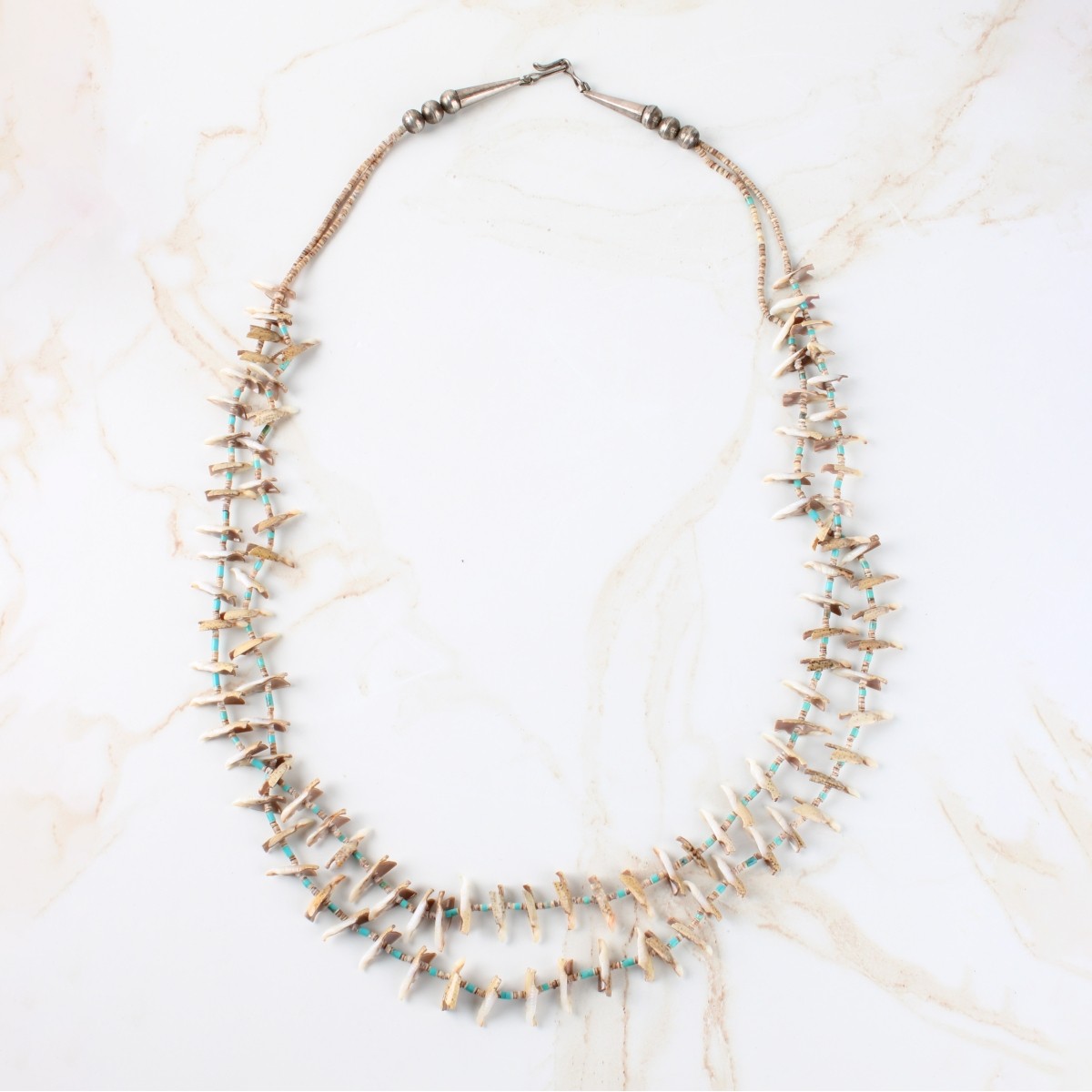 Vintage Zuni Turquoise and Silver Necklace