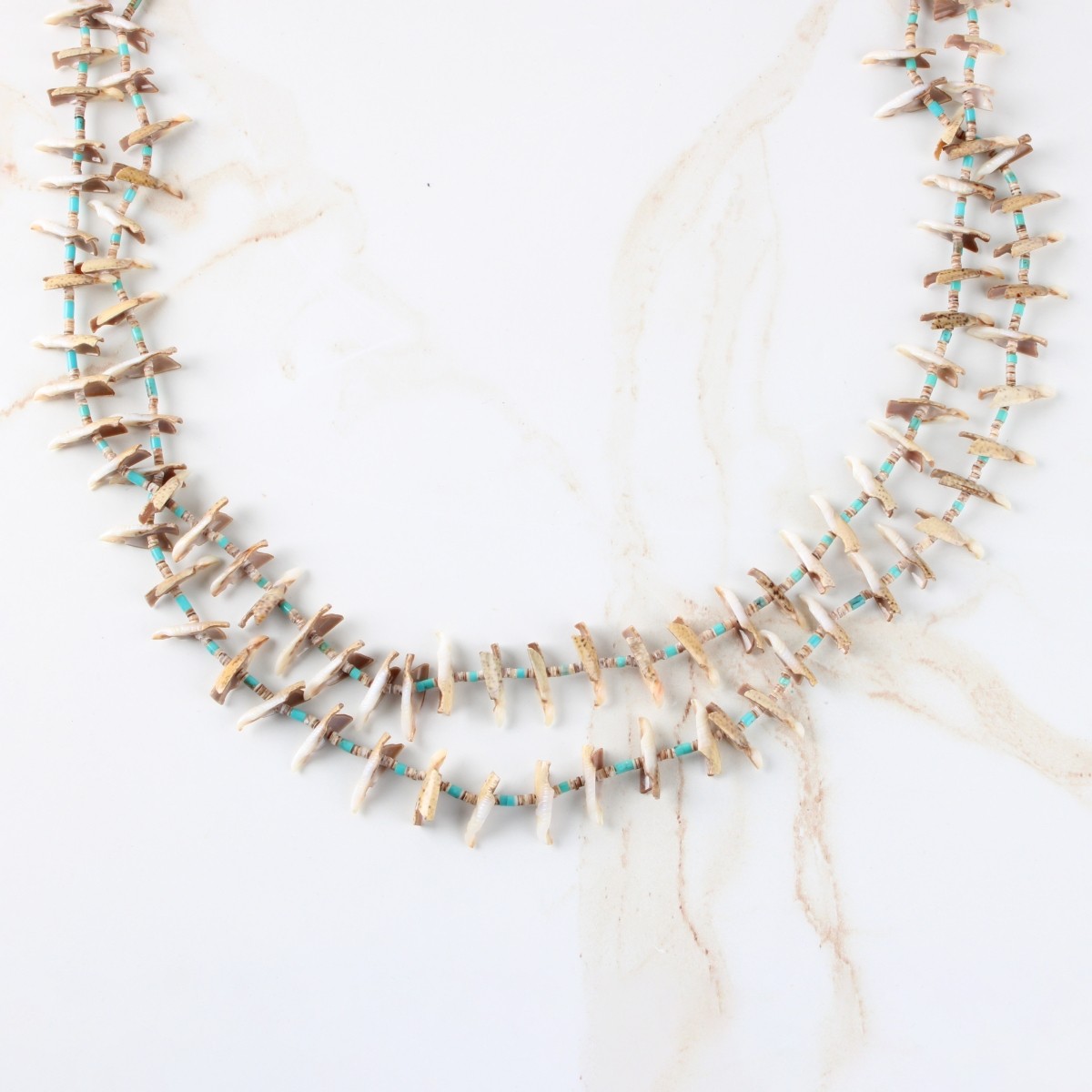Vintage Zuni Turquoise and Silver Necklace