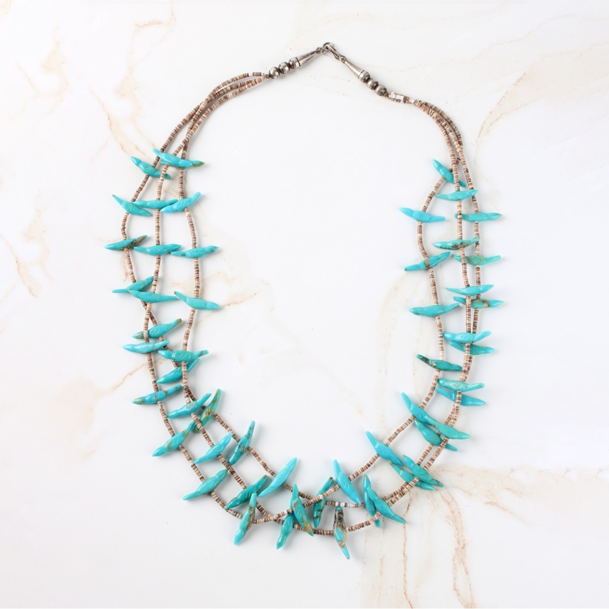 Vintage Zuni Turquoise and Silver Necklace