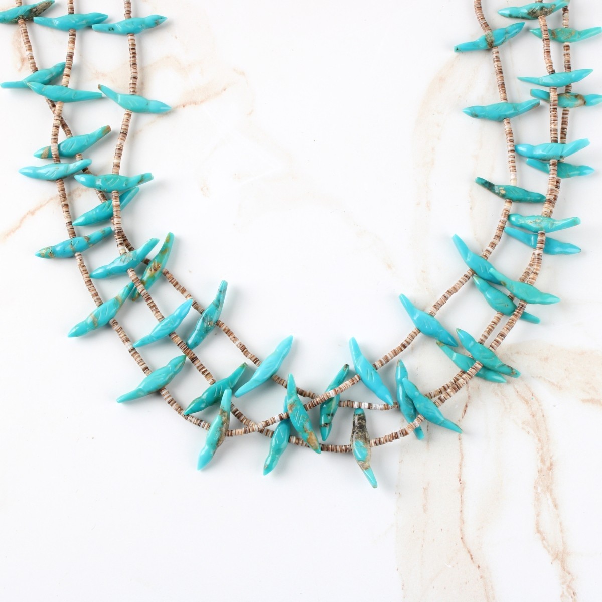 Vintage Zuni Turquoise and Silver Necklace