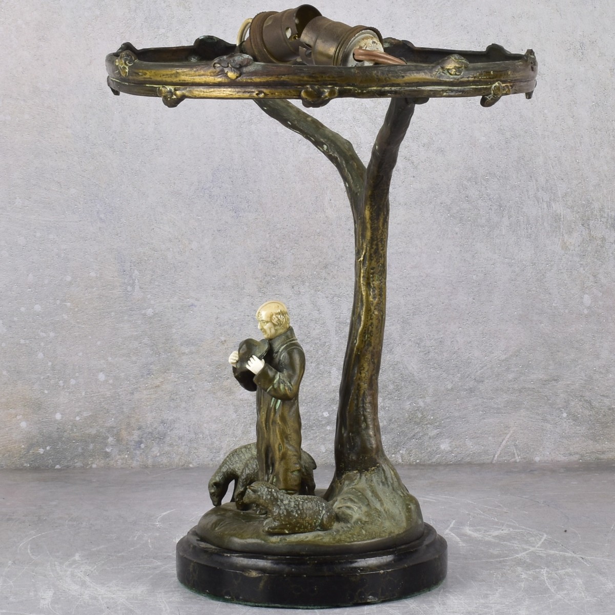 Bronze Figural Lamp Modeled as a Shepard