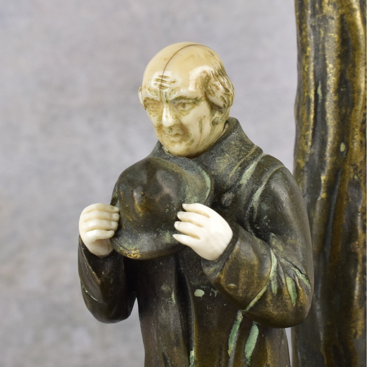 Bronze Figural Lamp Modeled as a Shepard