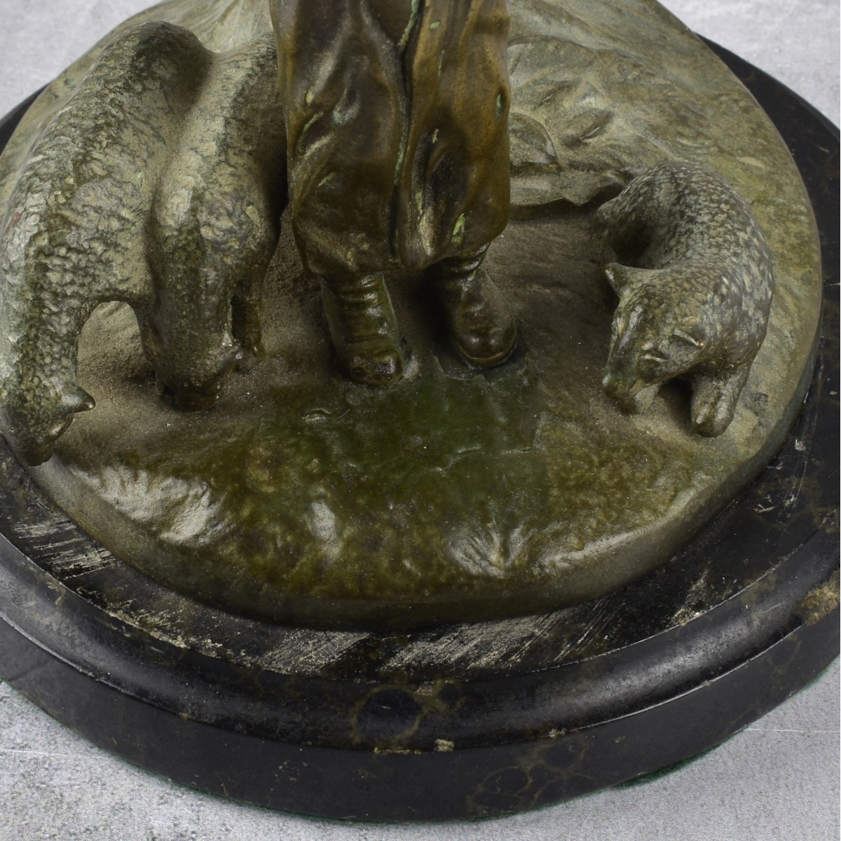Bronze Figural Lamp Modeled as a Shepard