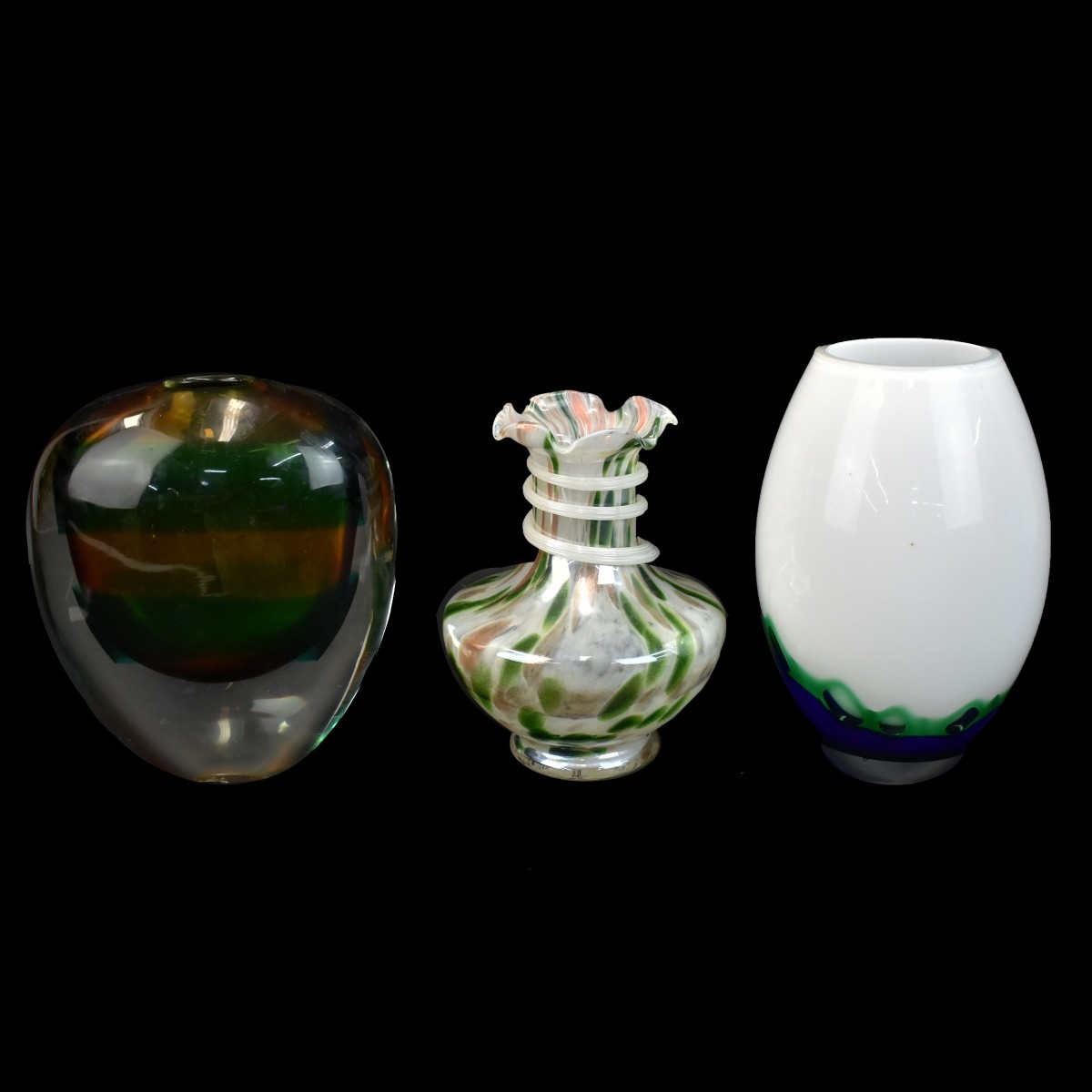 3 Art Glass Vases