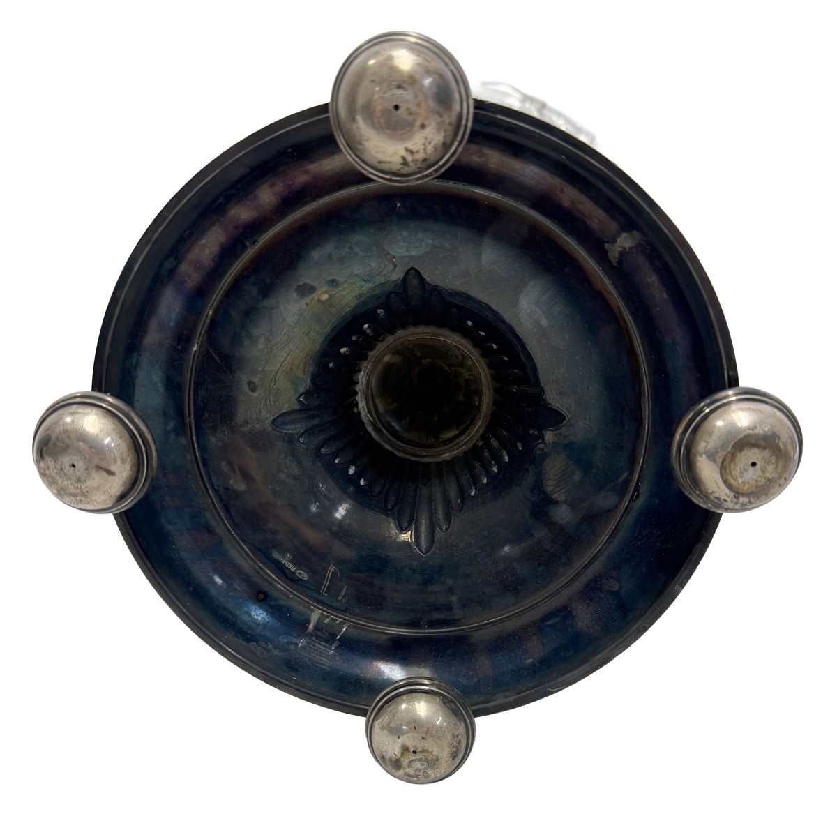 Silver Plated Compote with Glass Bowl.