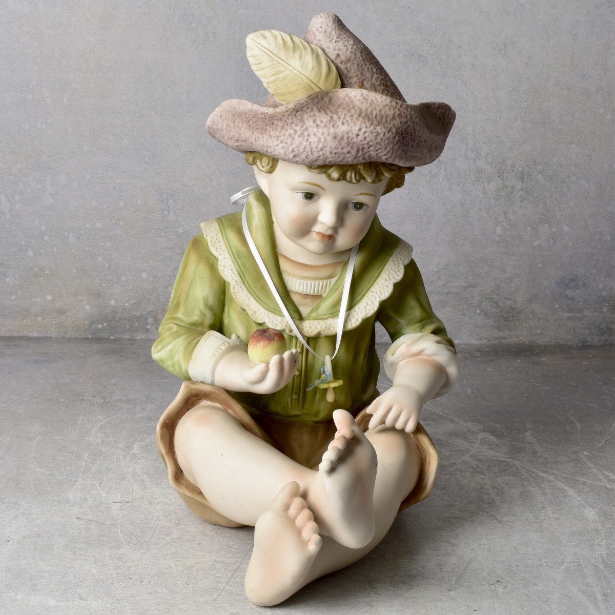 Vintage German Bisque Piano Baby Boy