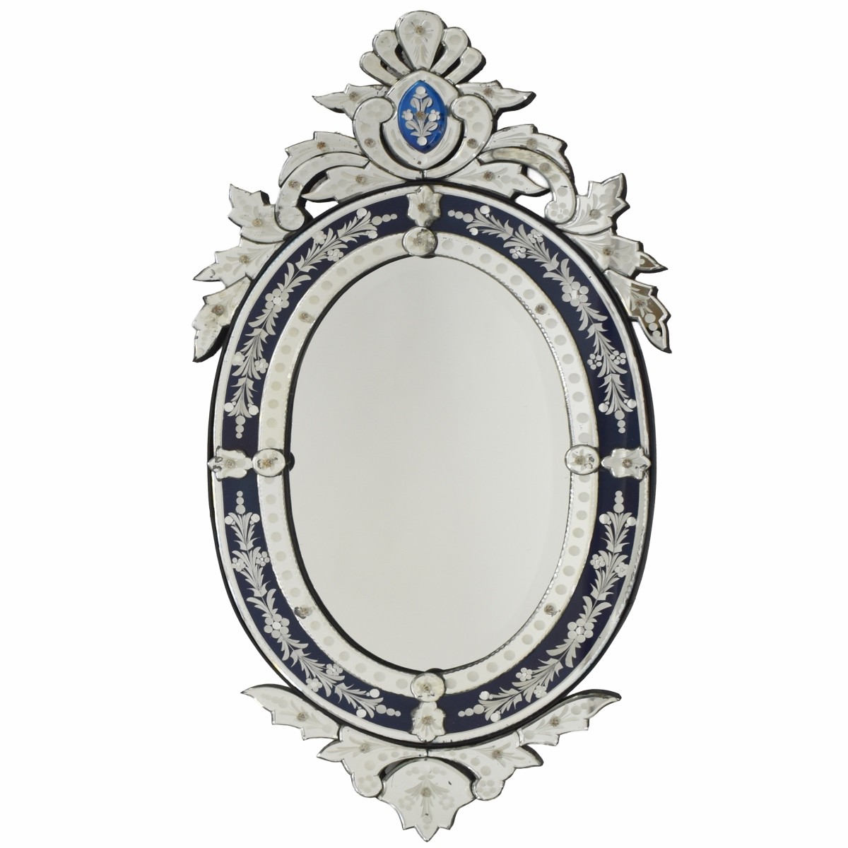 Vintage Oval Italian Venetian Mirror