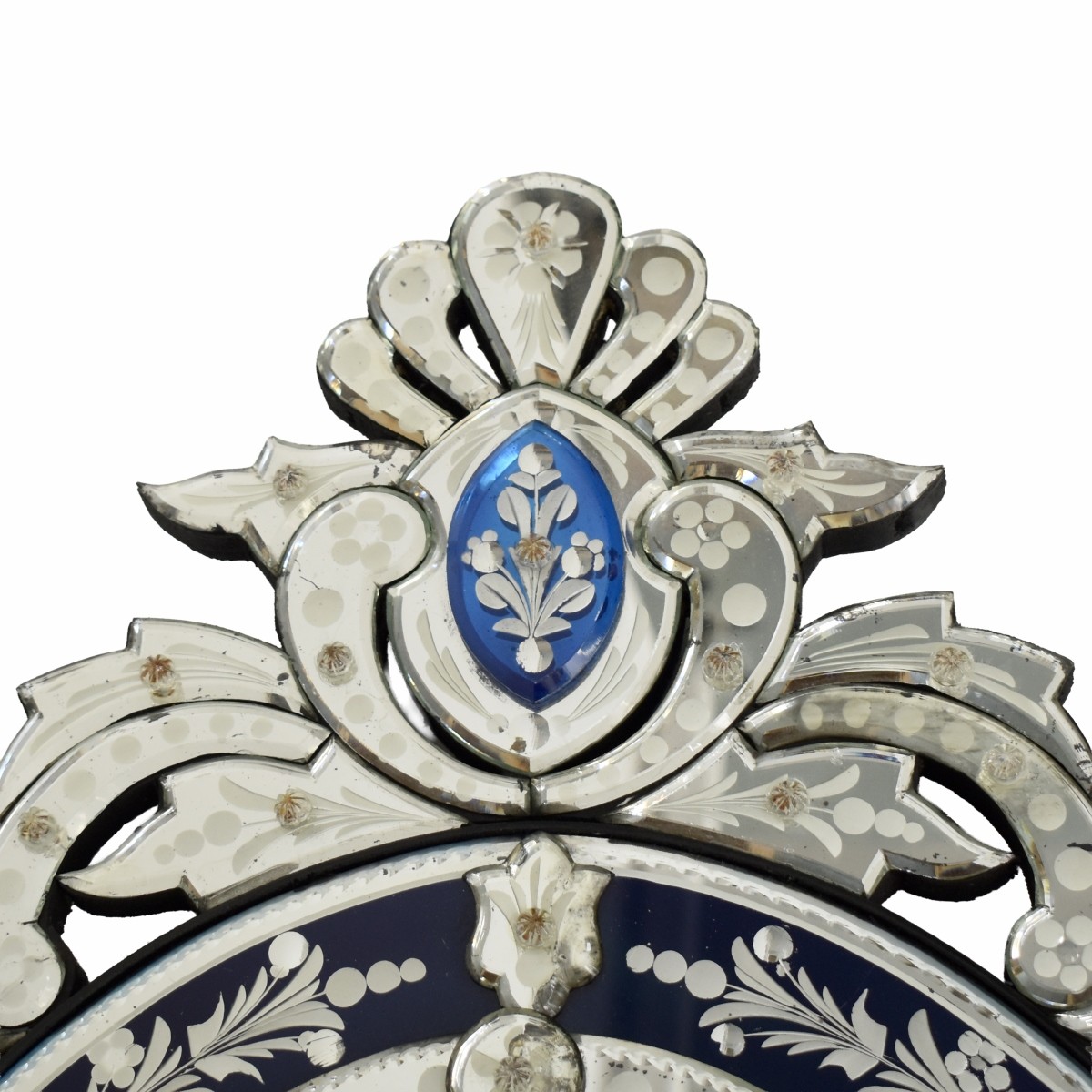 Vintage Oval Italian Venetian Mirror