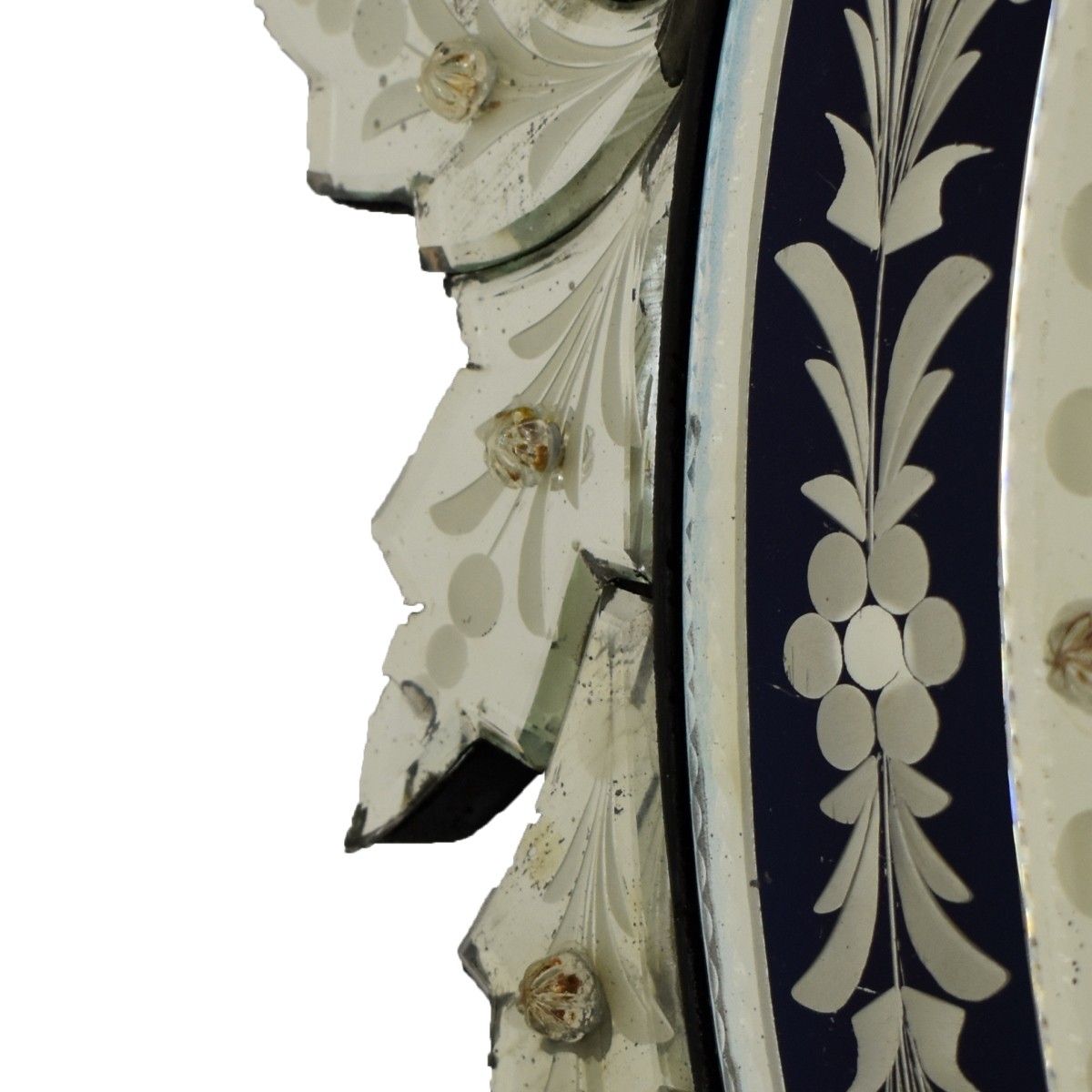 Vintage Oval Italian Venetian Mirror