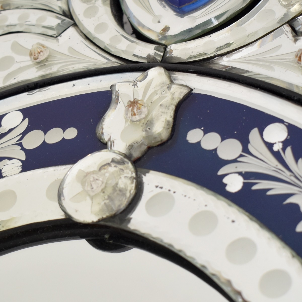 Vintage Oval Italian Venetian Mirror