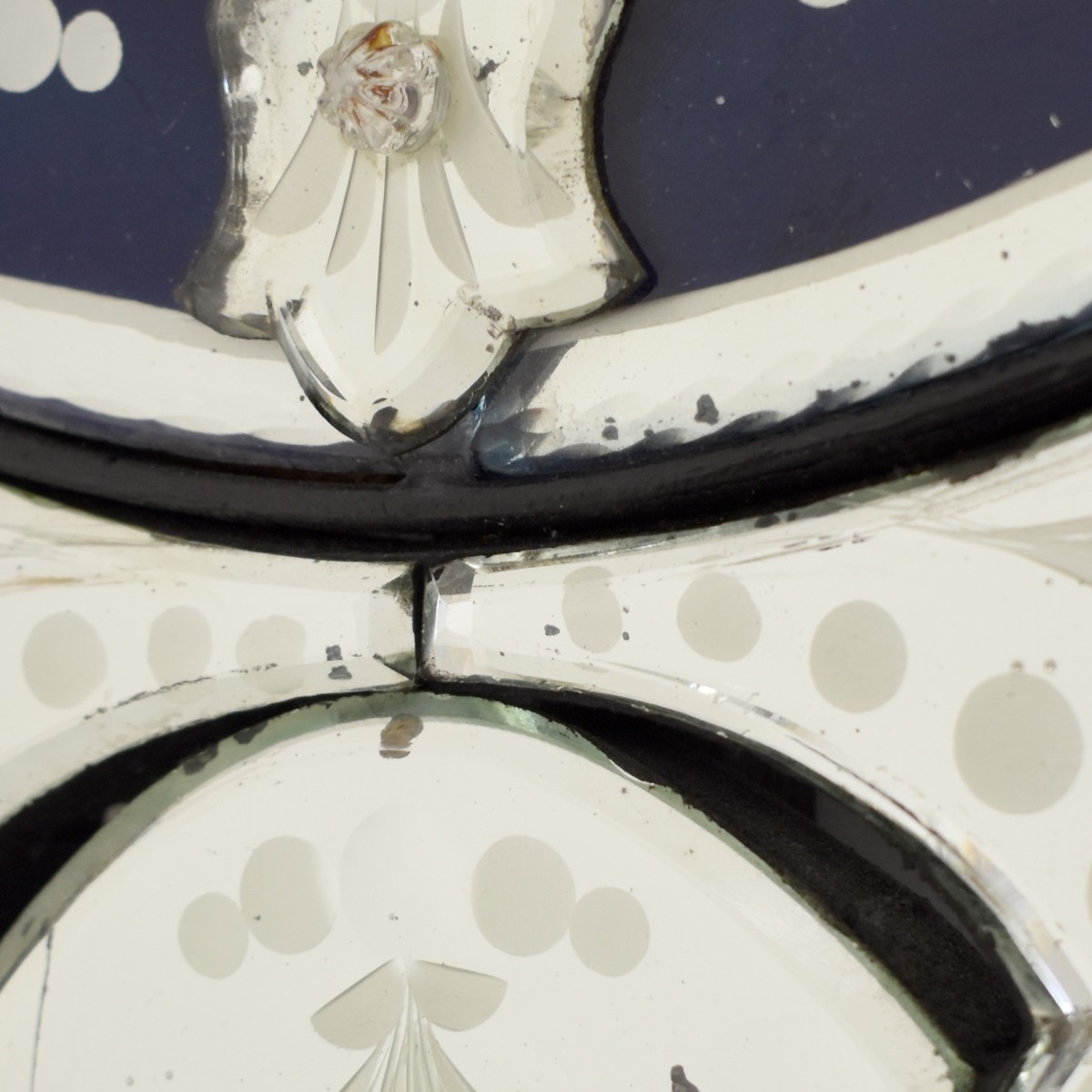 Vintage Oval Italian Venetian Mirror