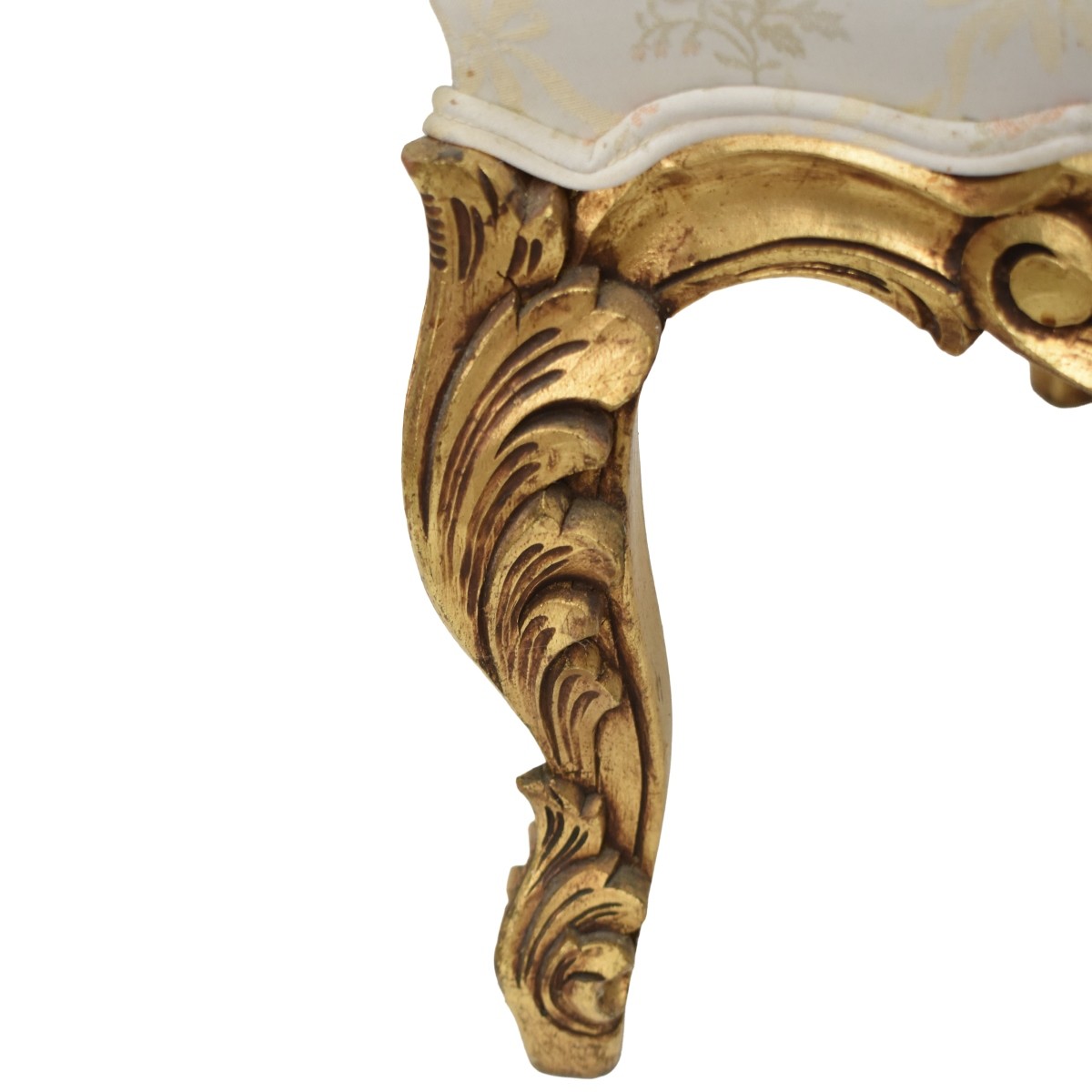 French Louis XVI Style Upholstered Giltwood Chair