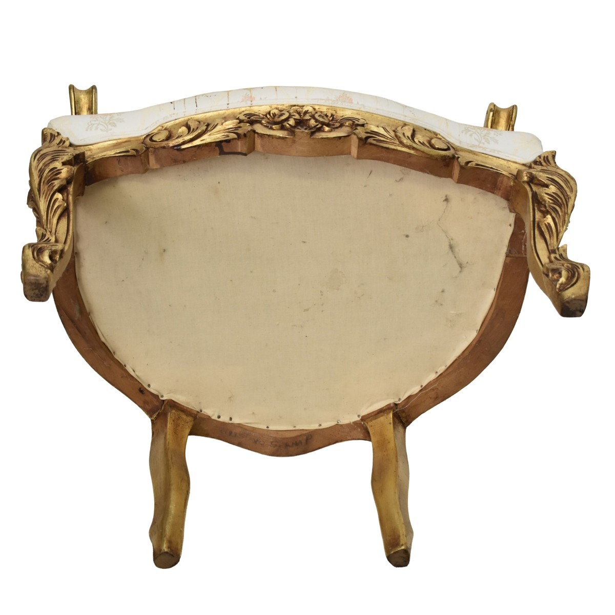 French Louis XVI Style Upholstered Giltwood Chair