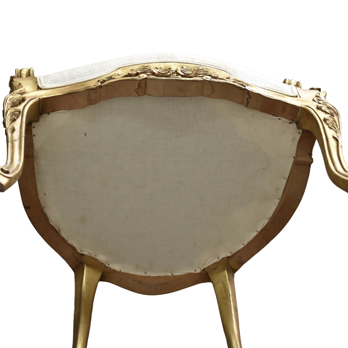 French Louis XVI Style Upholstered Giltwood Chair