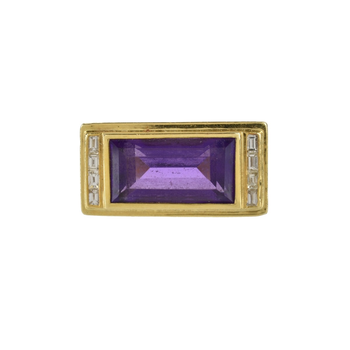 Amethyst, Diamond and 18K Ring