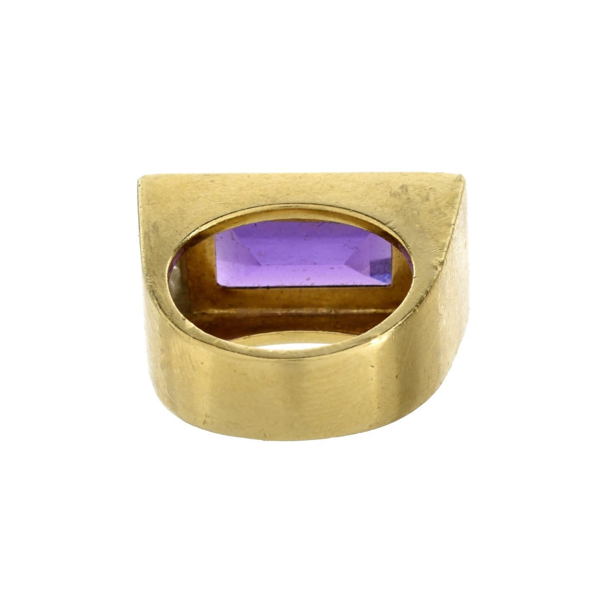 Amethyst, Diamond and 18K Ring