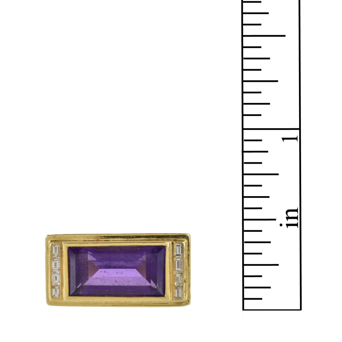 Amethyst, Diamond and 18K Ring