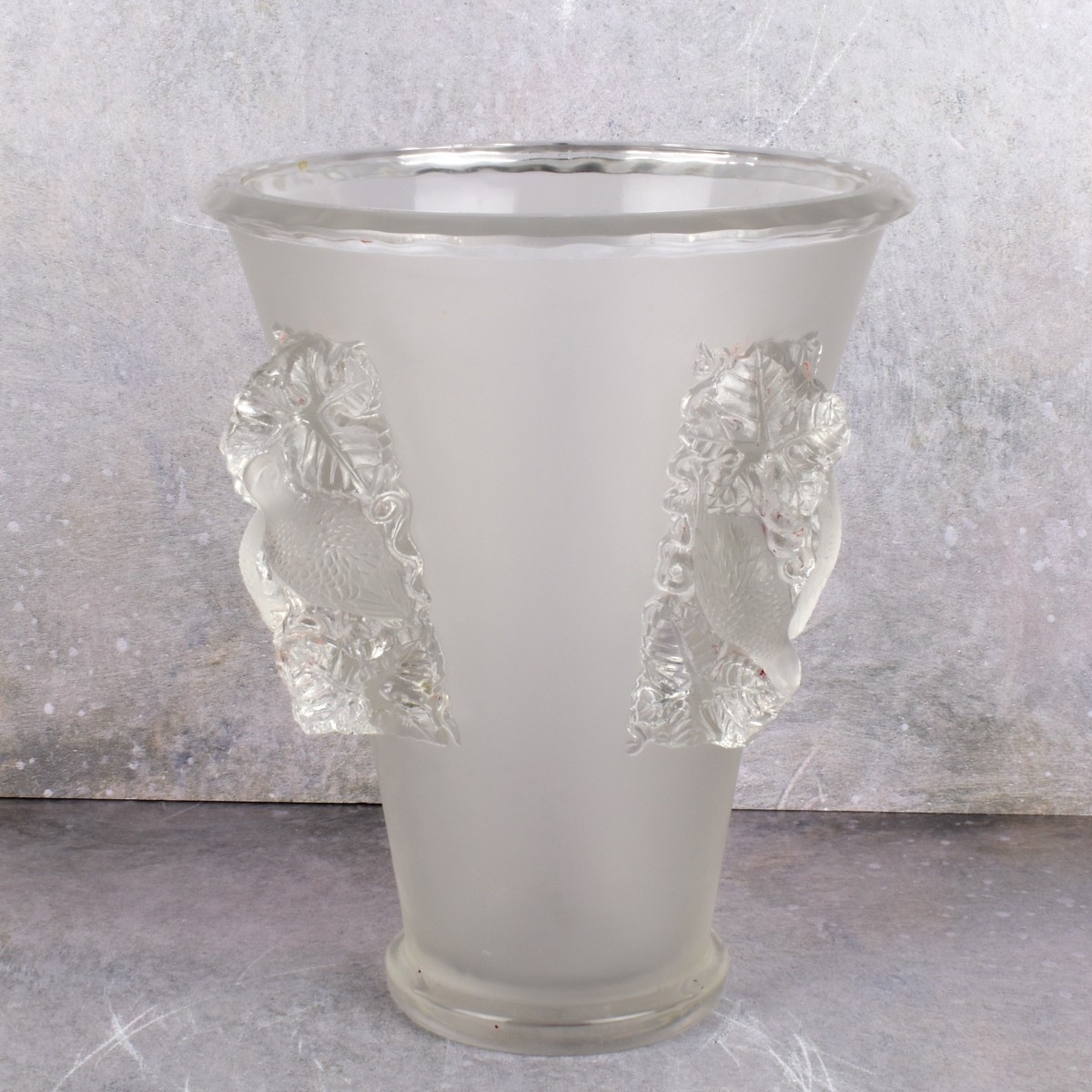 Lalique "St. Emilion" Crystal Vase