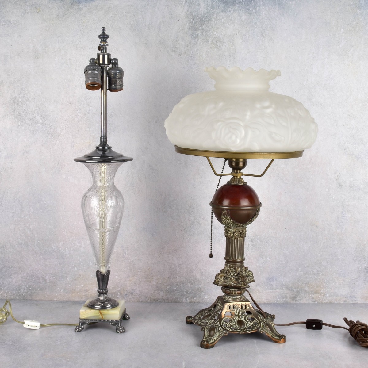 Vintage Glass Table Lamps