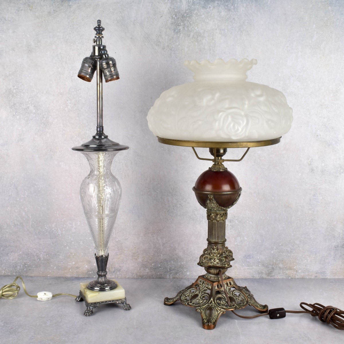 Vintage Glass Table Lamps