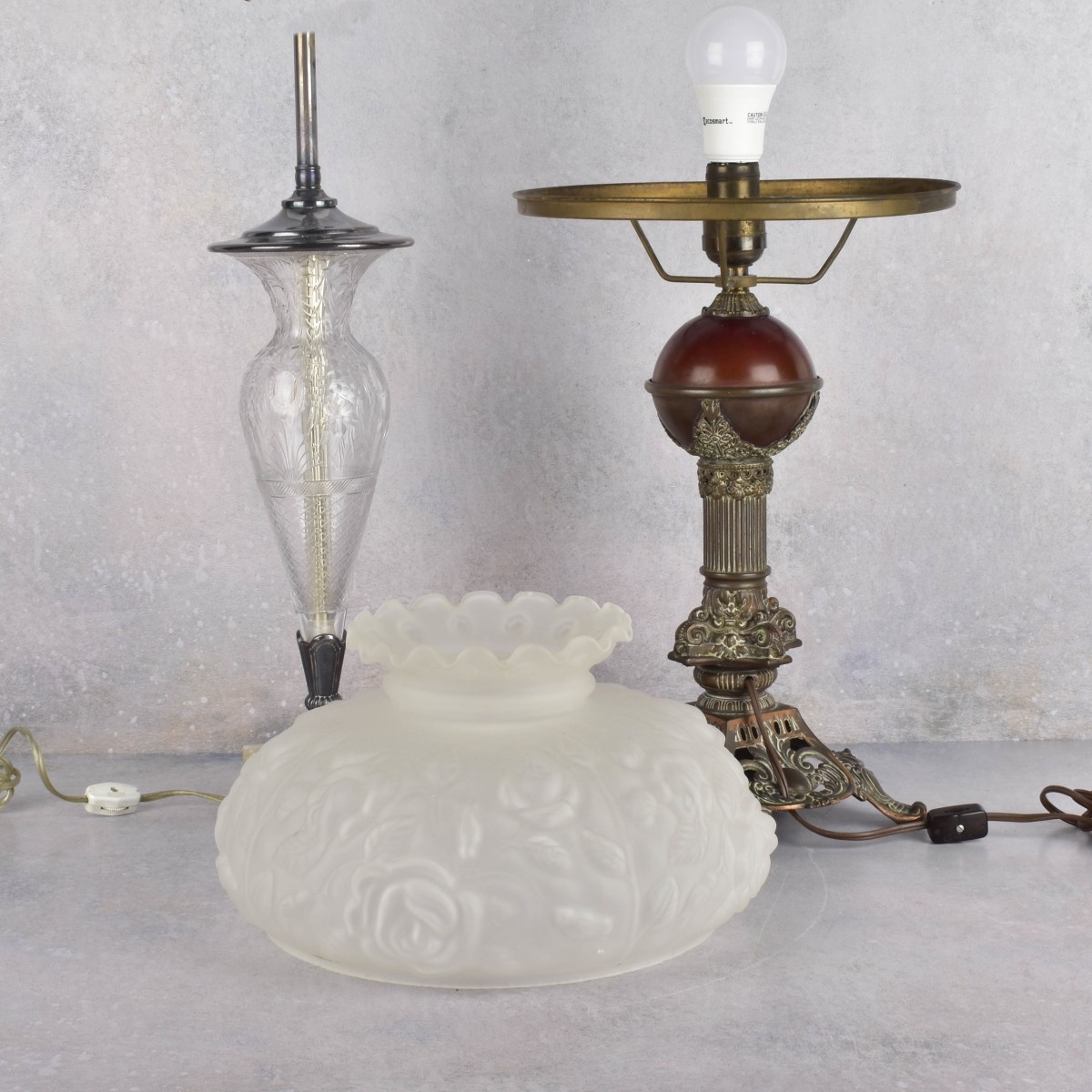 Vintage Glass Table Lamps