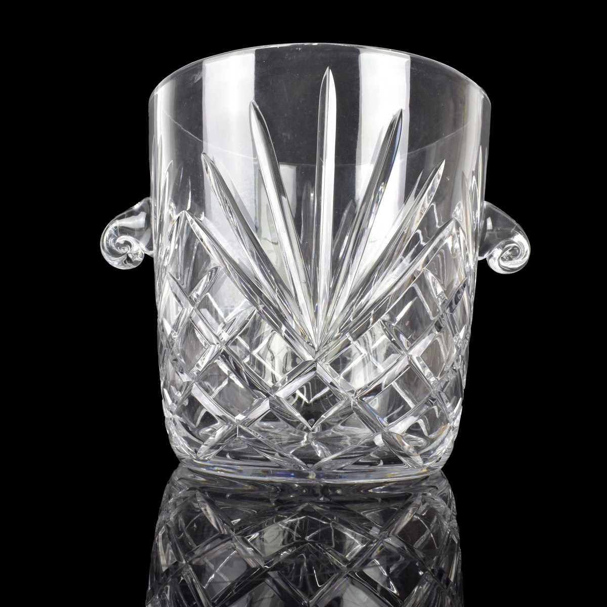 Large Vintage Cut Crystal Ice Bucket