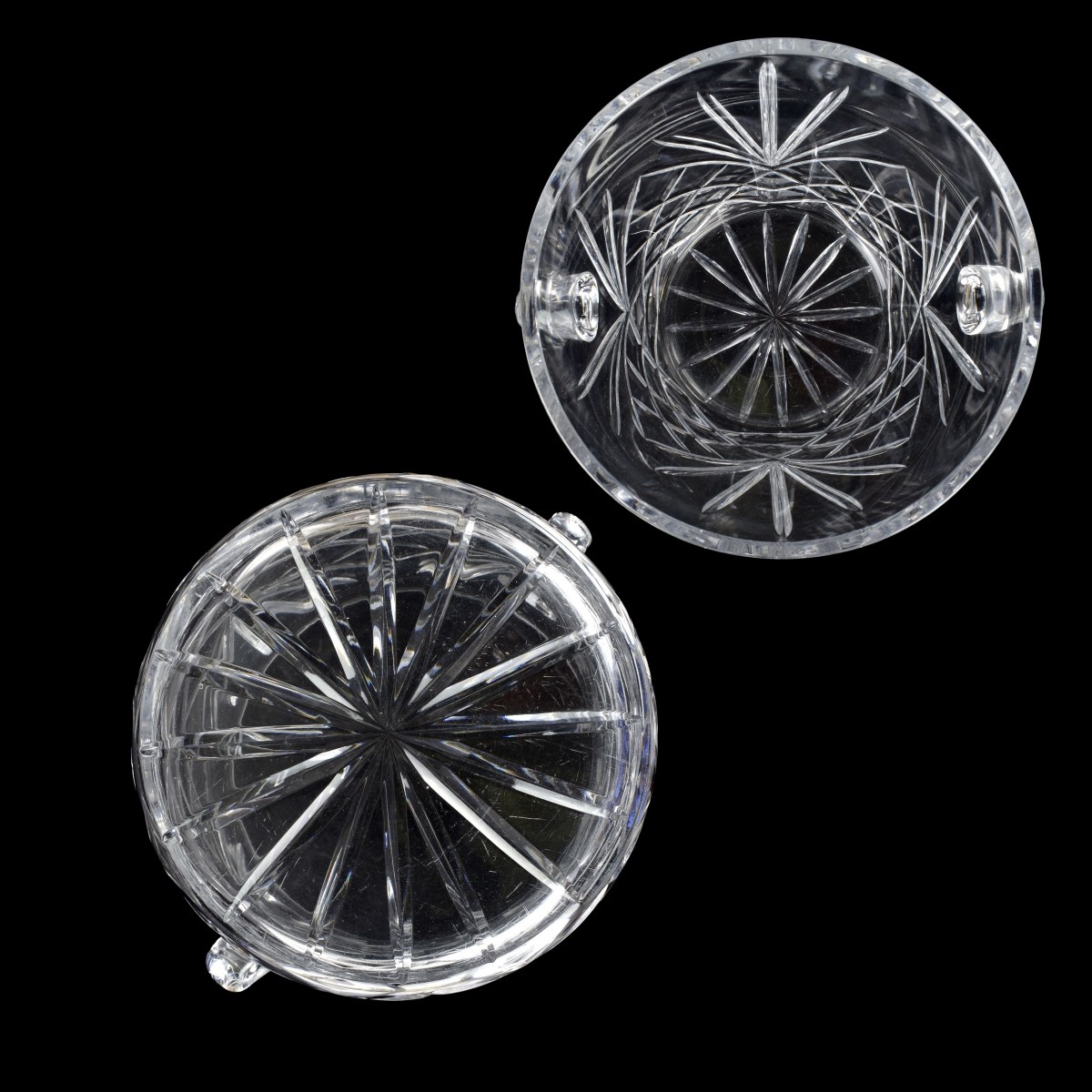 Large Vintage Cut Crystal Ice Bucket