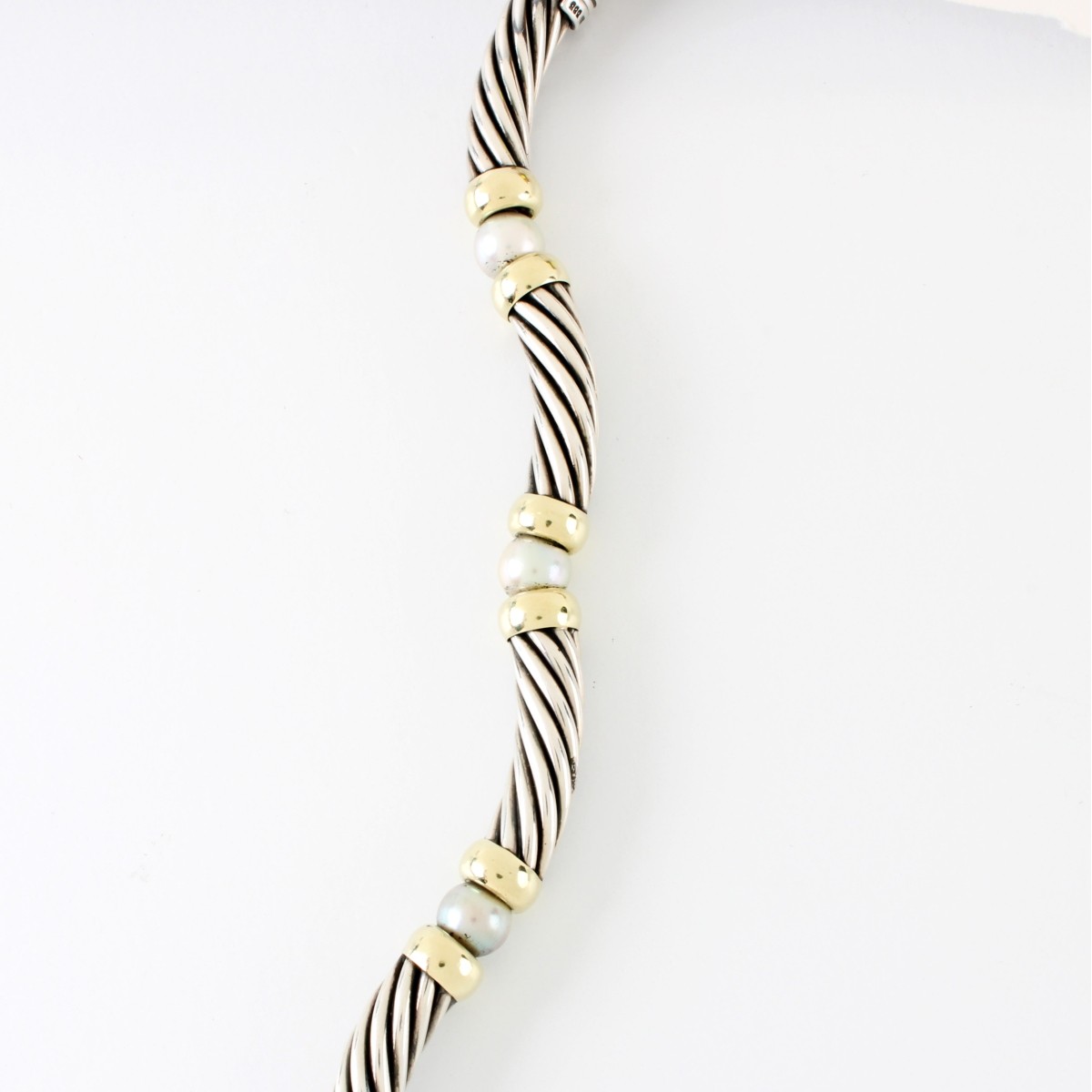 Yurman Sterling, 14K and Pearl Bracelet