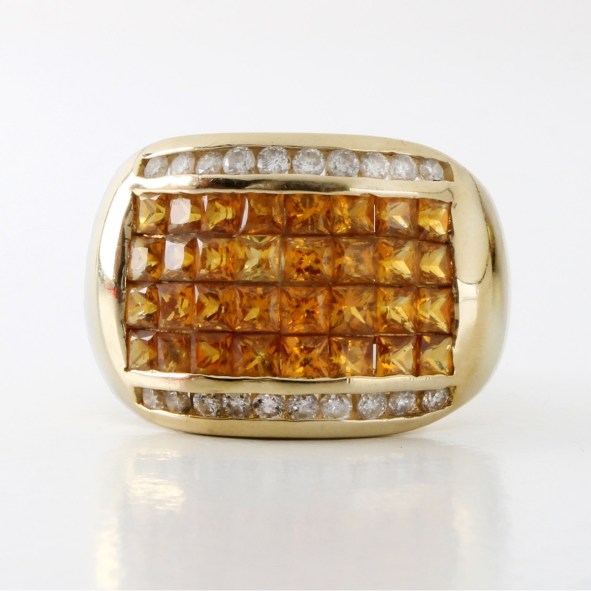 Citrine, Diamond and 14K Ring