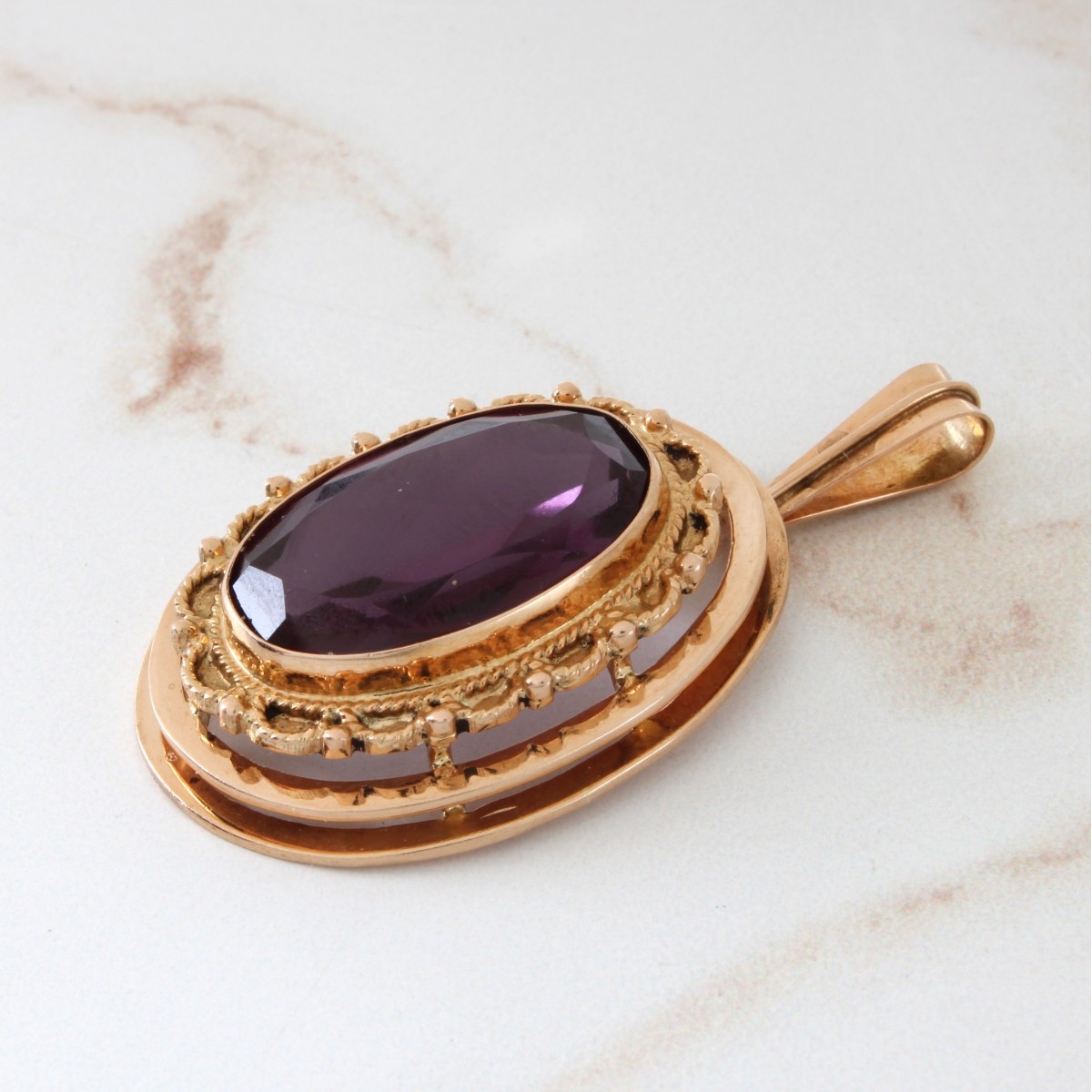 Amethyst and 14K Pendant