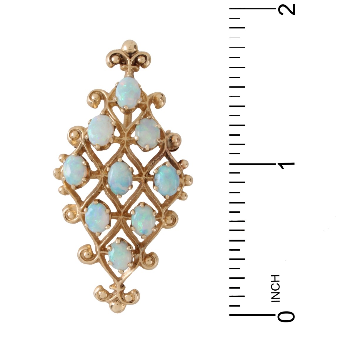 Opal and 14K Pendant / Brooch