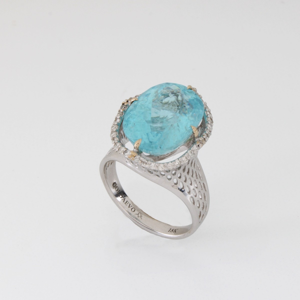 GFCO/AIGS Paraiba, Diamond and 18K Ring