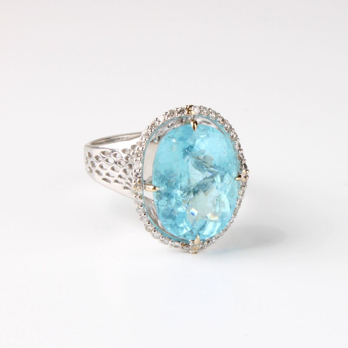 GFCO/AIGS Paraiba, Diamond and 18K Ring