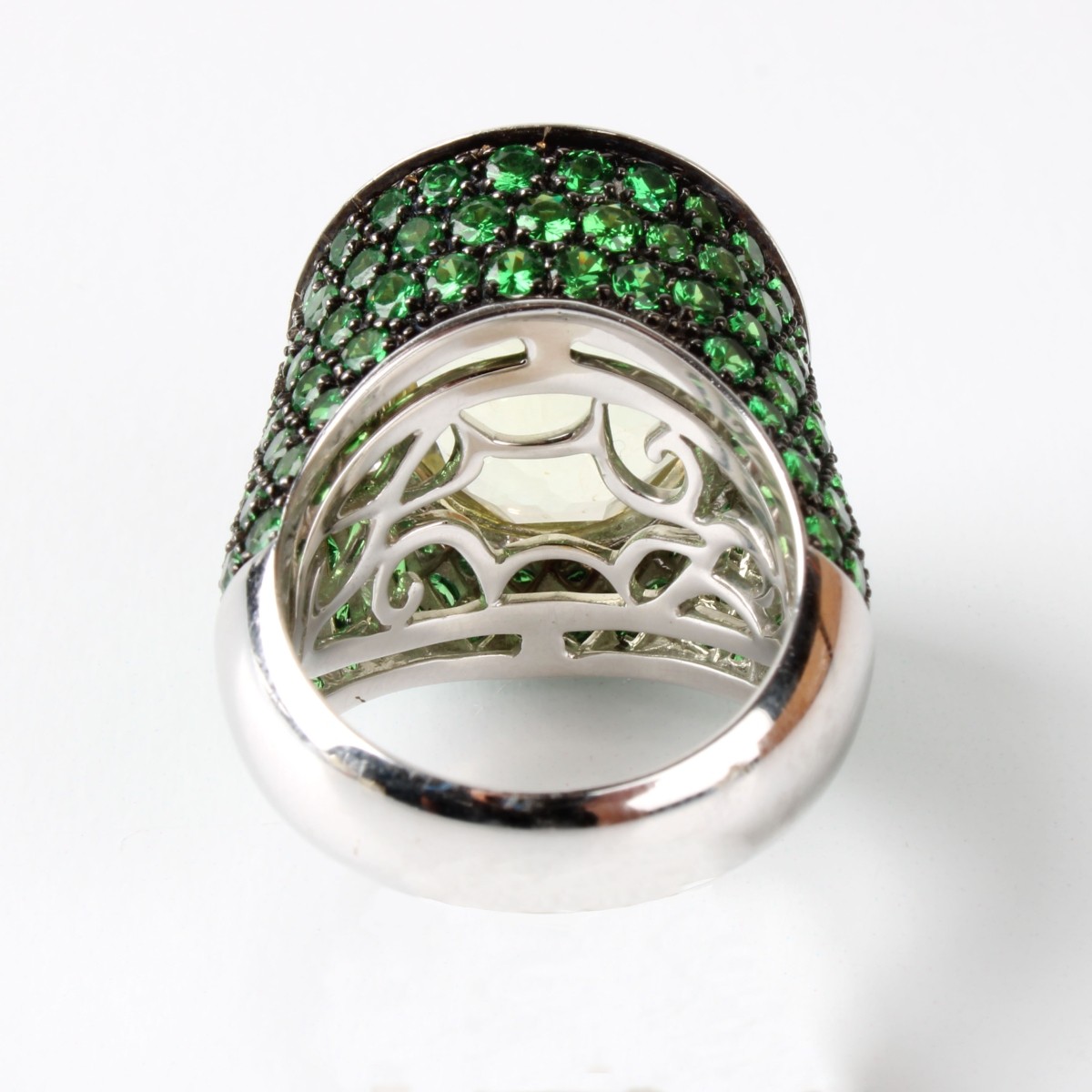 Quartz, Garnet and 18K Ring