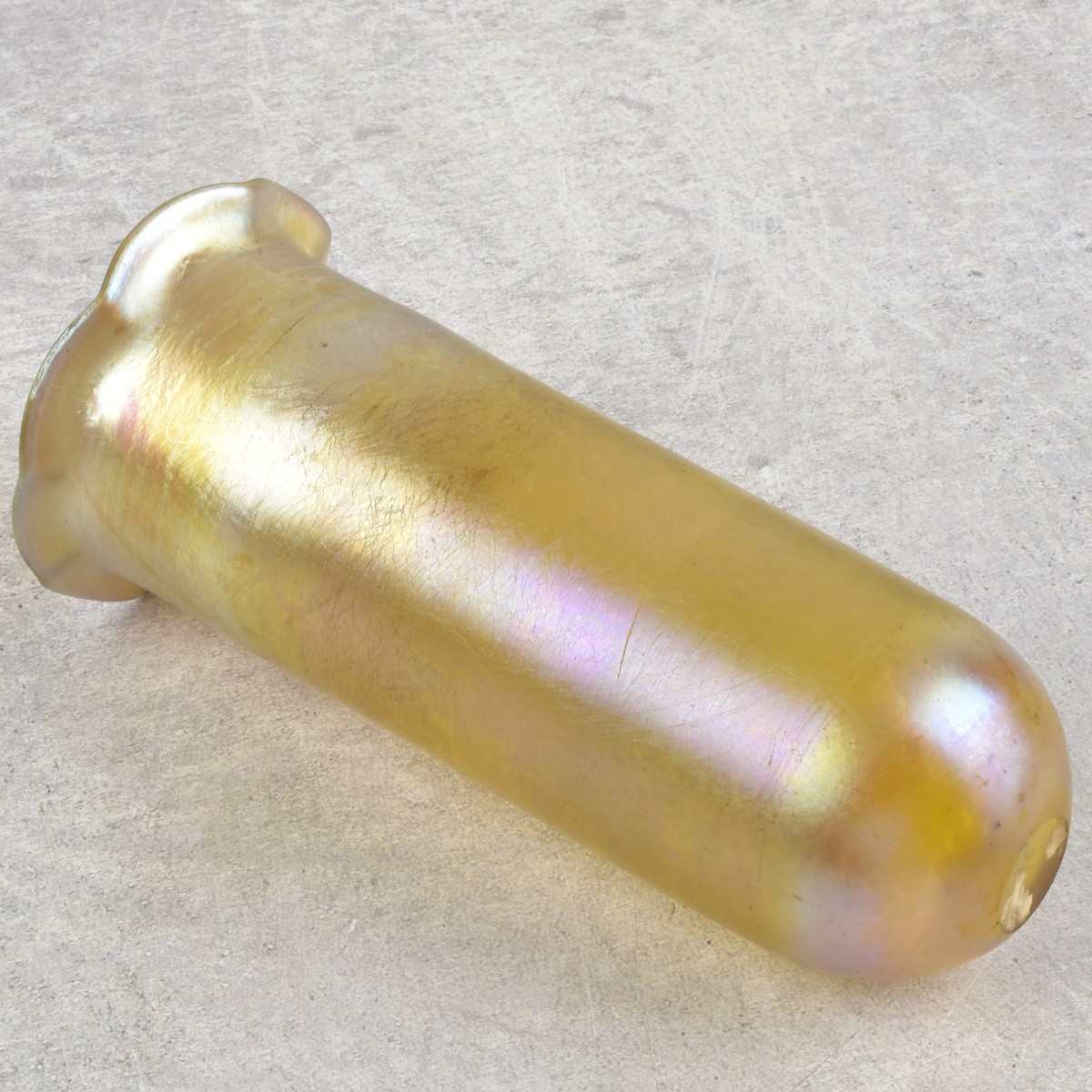 Antique Tiffany Style Gold Glass Vase