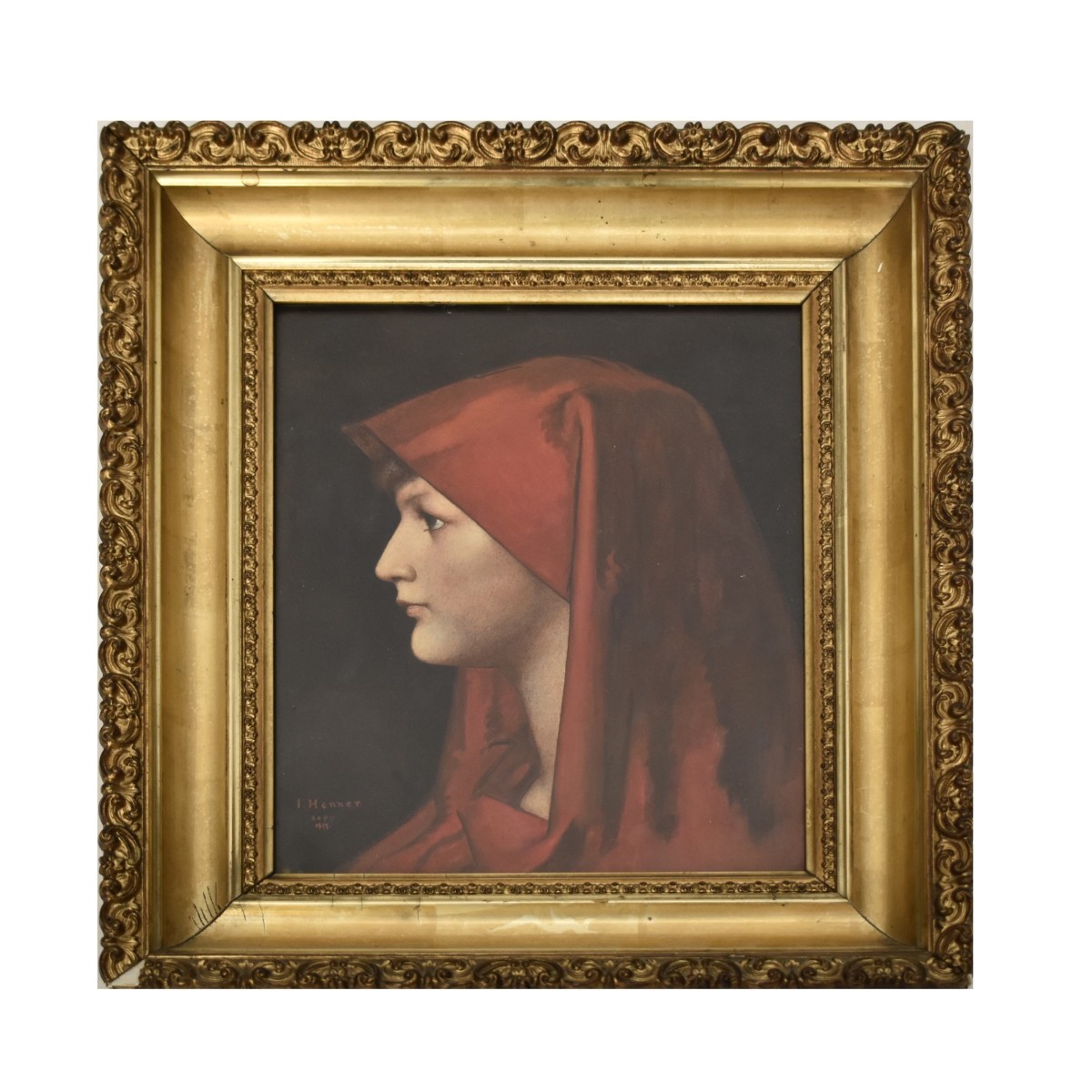 Framed Lithograph of a Lady
