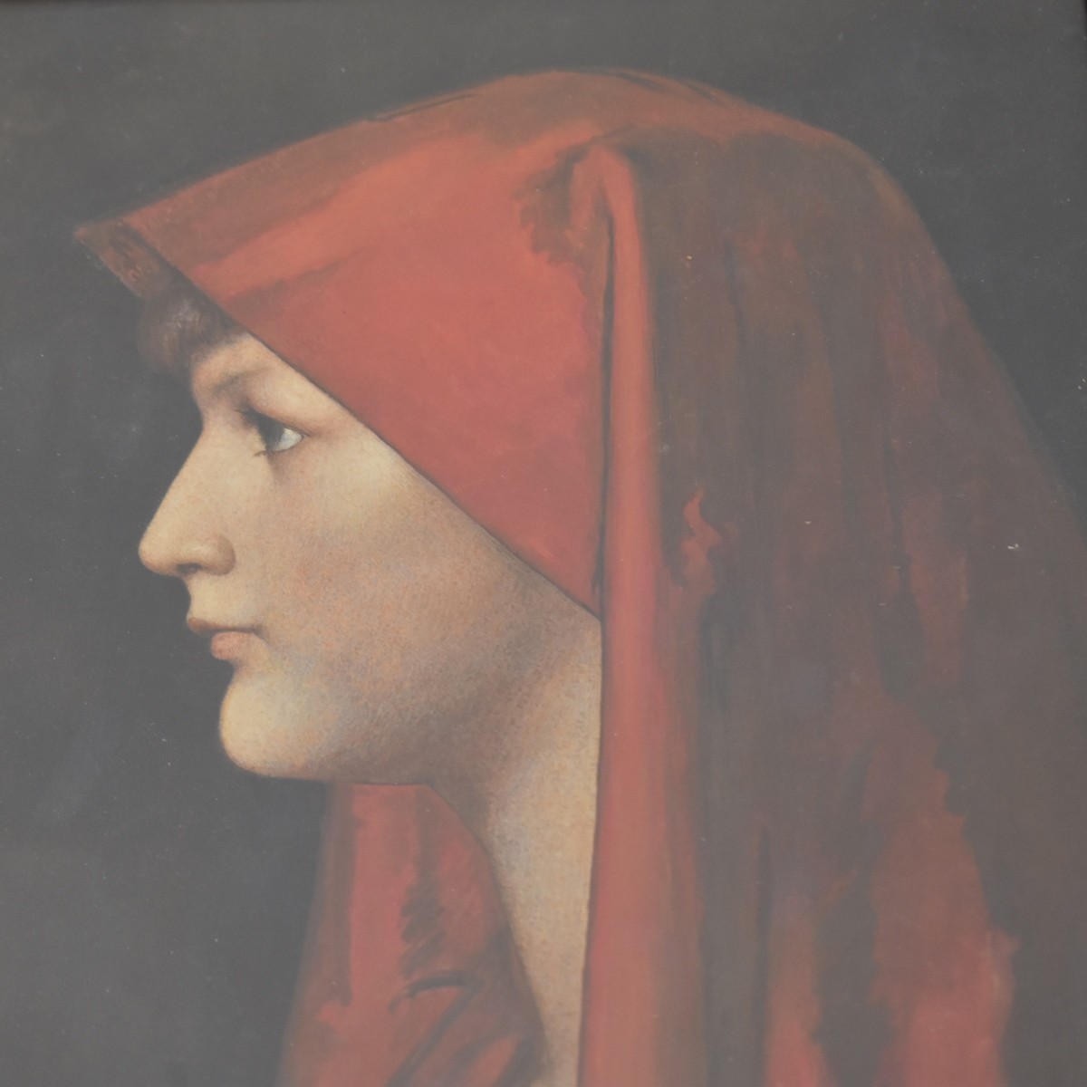 Framed Lithograph of a Lady