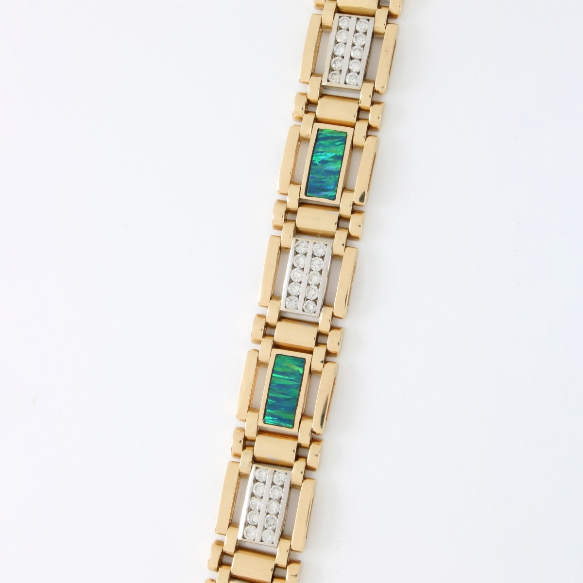 Diamond, Opal and 14K Bracelet