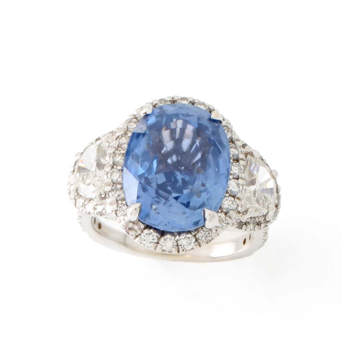 GIA Sapphire, Diamond and 18K Ring